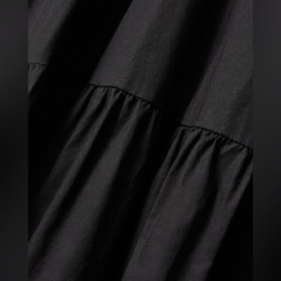 Everlane The Tiered Cotton Midi Black Shirt Dress Size 2 - Picture 8 of 12